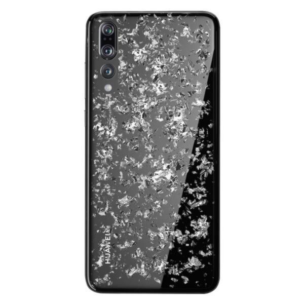 Carcasa Puro ''Glam-Ice Light'' para Huawei P20 Pro con detalles metálicos plata.