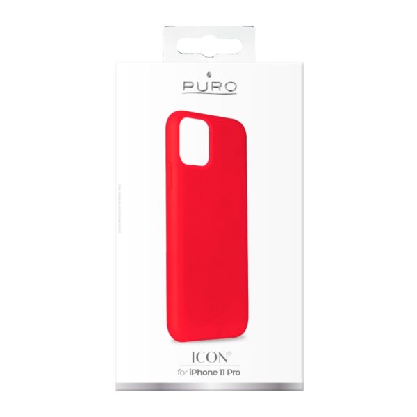 Carcasa Puro silicona Icon para Apple iPhone 11 Pro Roja - Imagen 4