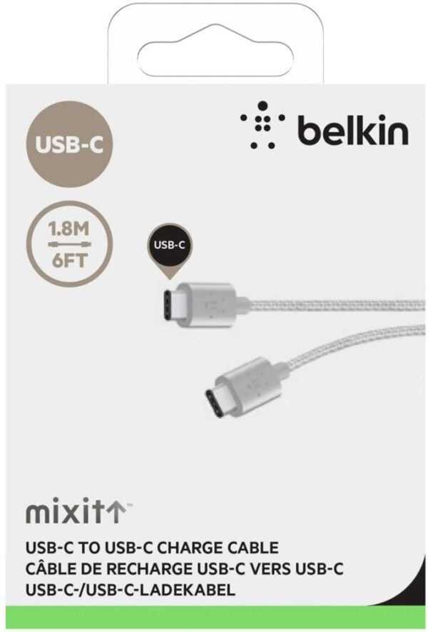 Belkin F2CU041bt06-SLV cable Premium de USB-C a USB-C de Carga y sincronización - Imagen 2