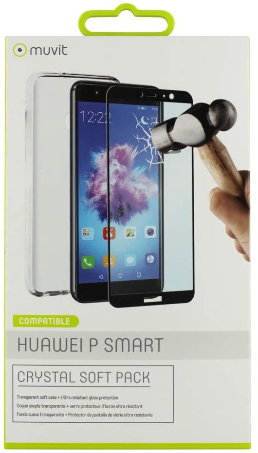 Pack Muvit Huawei P Smart funda Cristal Soft transparente+protector de pantalla - Imagen 2