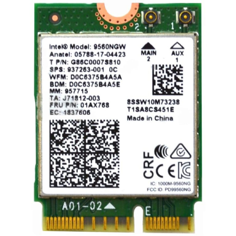 Tarjeta wireless interna Intel 9560NGW 802.11AC WLAN Bluetooth5.0 PCI-Express