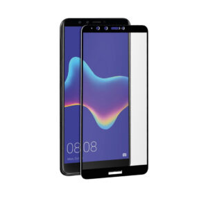 Protector pantalla Muvit para Huawei Y9 2018 vidrio templado plano marco negro