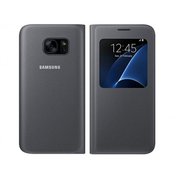 Funda original Samsung S View Cover para Samsung Galaxy S7 color negra - Imagen 2