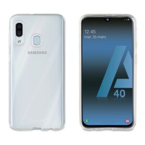 Pack Muvit para Samsung Galaxy A40 Funda Cristal Soft+protector pantalla vidrio