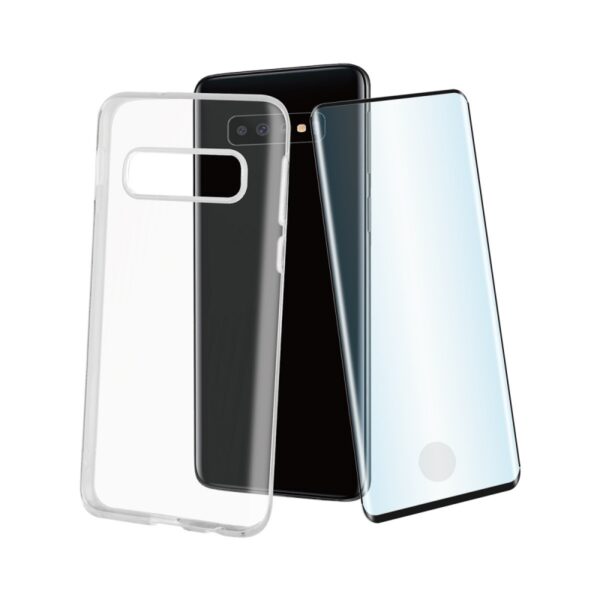 Pack Muvit para Samsung Galaxy S10+ funda Cristal Soft+protector pantalla vidrio