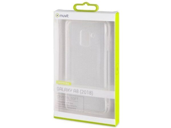 Carcasa Muvit Cristal Soft para Samsung Galaxy A8 (2018) transparente. - Imagen 3