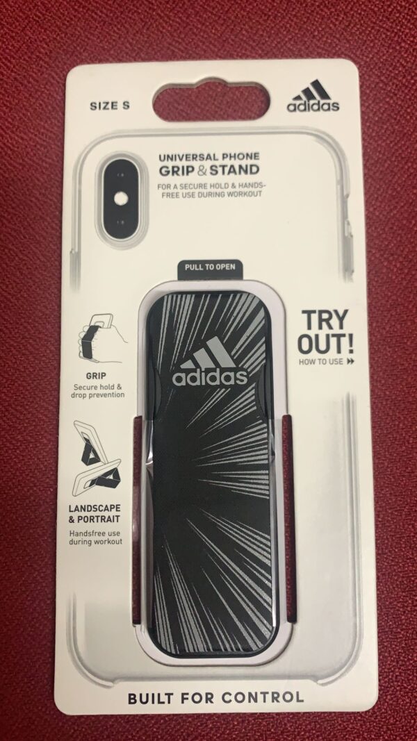Adidas Grip Band - Soporte universal para smartphone Negro con logo Adidas.