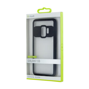 Funda Muvit Cristal Soft Bump para Samsung Galaxy S9 borde negro.