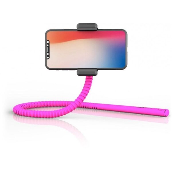 Soporte Universal Smartphone flexible ZBAM Bluetooth rosa fucsia.
