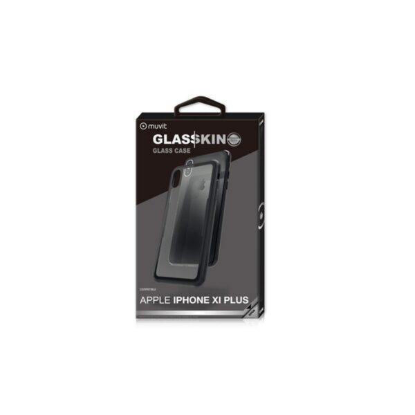 Carcasa Muvit Skin para Apple iPhone XS Max vidrio templado marco negro. - Imagen 2