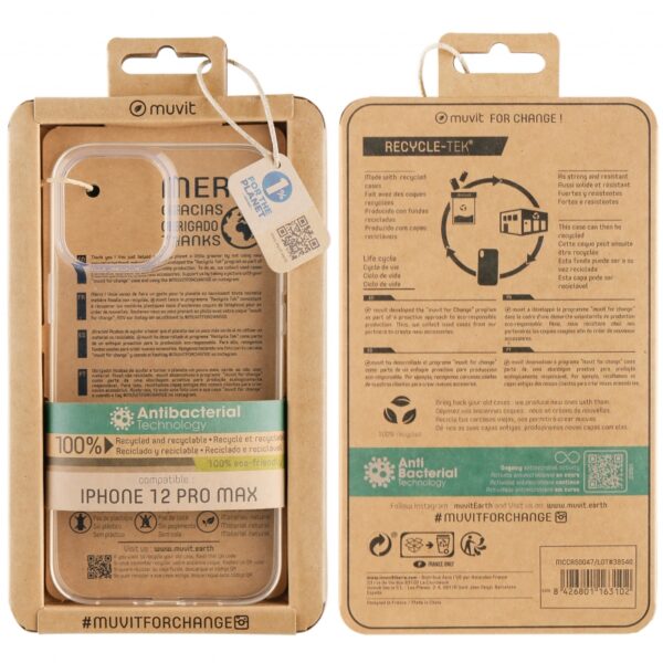 Funda Muvit for Change para Apple iPhone 12 Pro Max recycletek transparente - Imagen 2