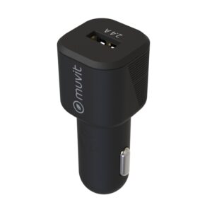 Pack Muvit por Change Cargador coche USB 2.4A 12W + cable Apple 2.4A 1,2m.