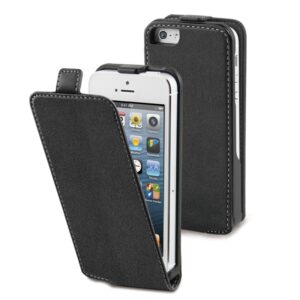 Pack Muvit Apple iPhone SE/5S/5 funda Slim negra + protector pantalla flexible