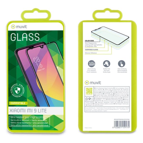 Protector de pantalla Muvit para Xiaomi Mi 9 Lite vidrio templado plano - Imagen 2