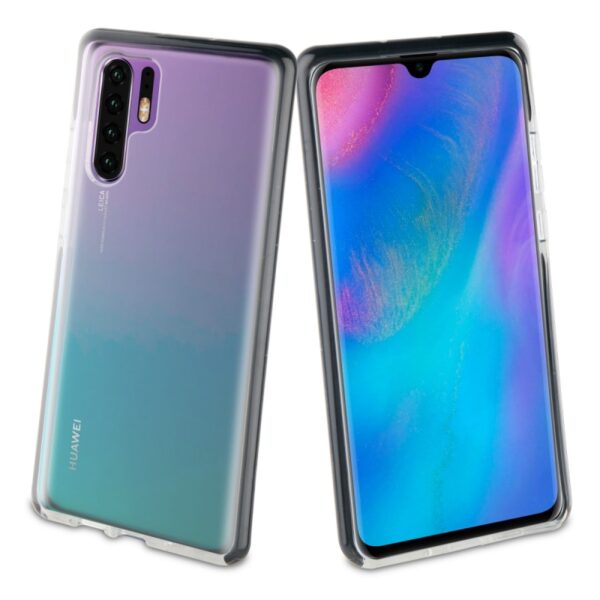 Funda Tiger Muvit Soft Huawei P30 Pro shockproof 2m transparente + borde negro