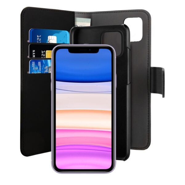 Funda PURO wallet para Apple iPhone 11 carcasa extraible negra - Imagen 2