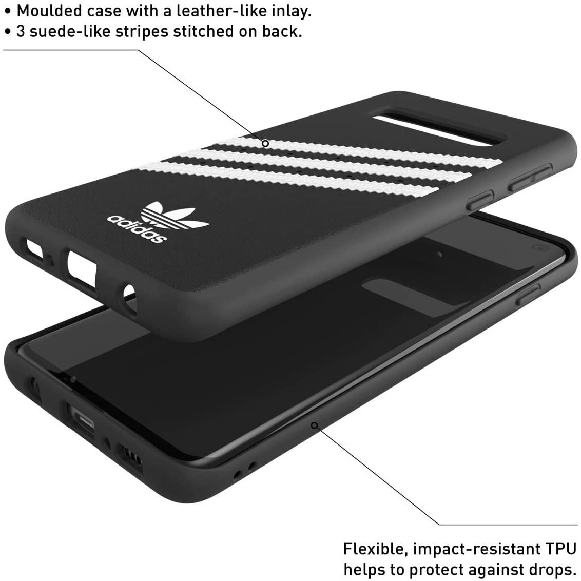 Funda Original Adidas Originals Molded PU para Samsung Galaxy S10 Negro/Blanco - Imagen 3