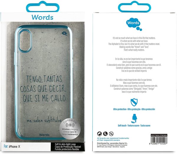Carcasa transparente Words WOCT063 para Apple iPhone X. - Imagen 2