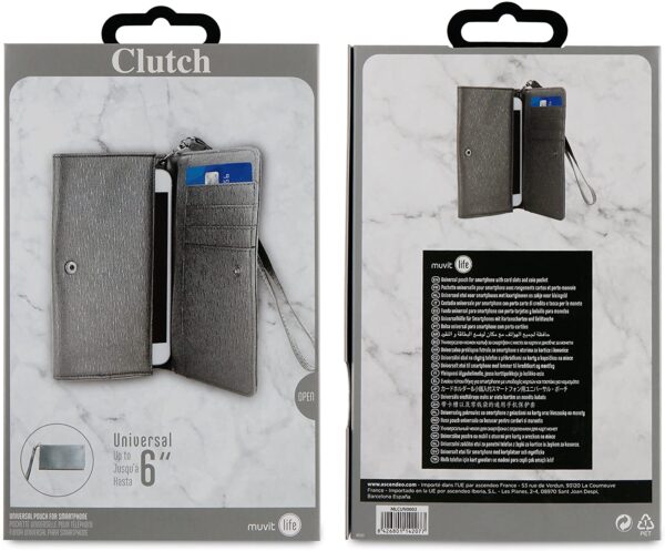 Muvit Life MLCUN0003 Funda para teléfono móvil 15,2 cm (6'') Bolso Plata. - Imagen 4