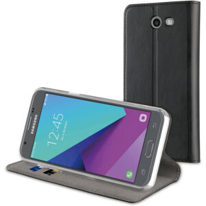 Funda Muvit Folio para Samsung Galaxy J5 2017 función soporte + tarjetero negra
