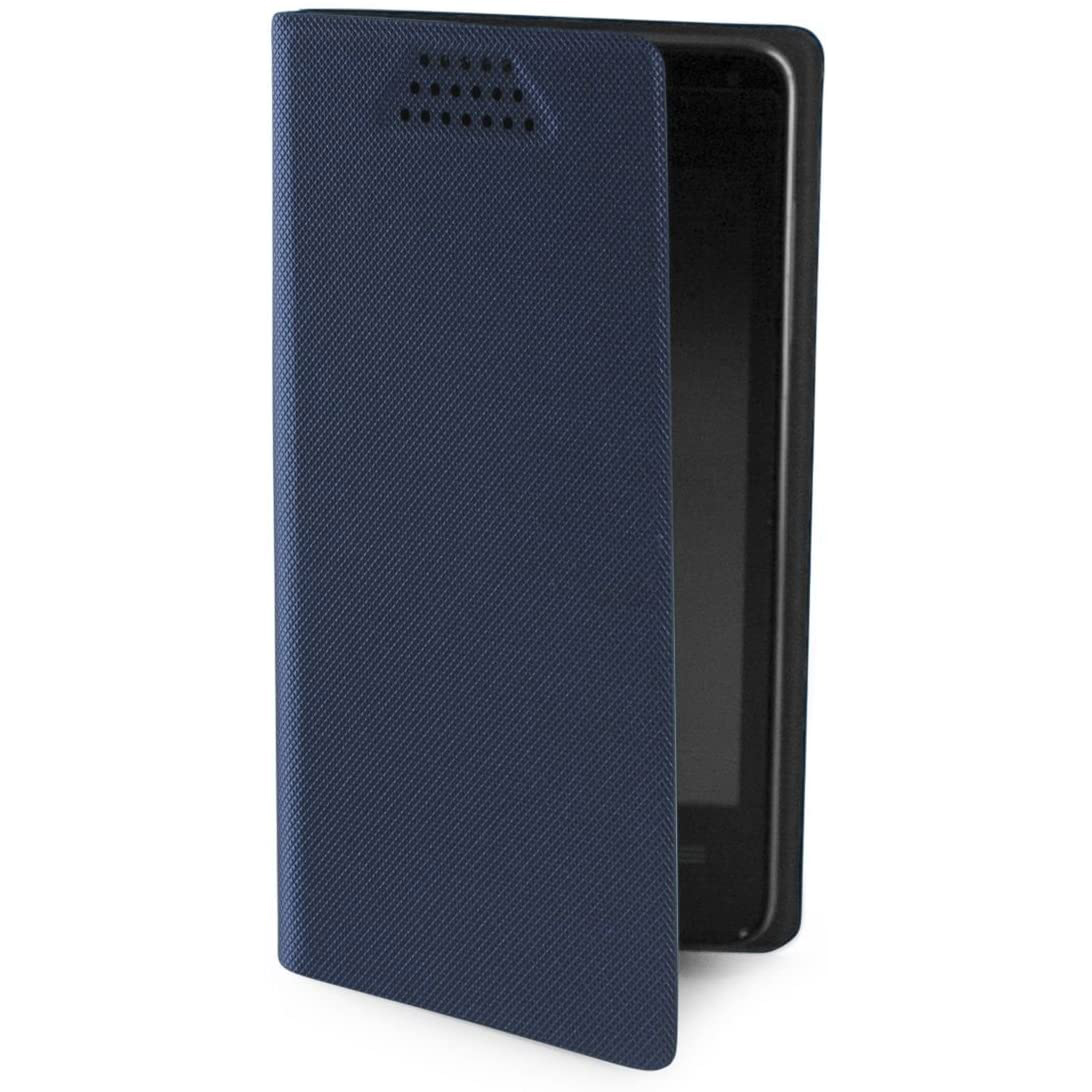 Funda Folio universal Muvit compatible con 4'' con función soporte azul.