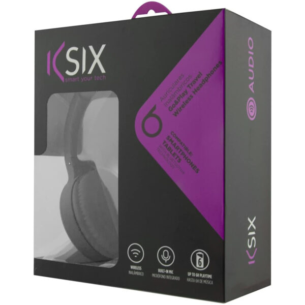 Auriculares inalámbricos Ksix Go&Play Travel con micrófono negro - Imagen 2