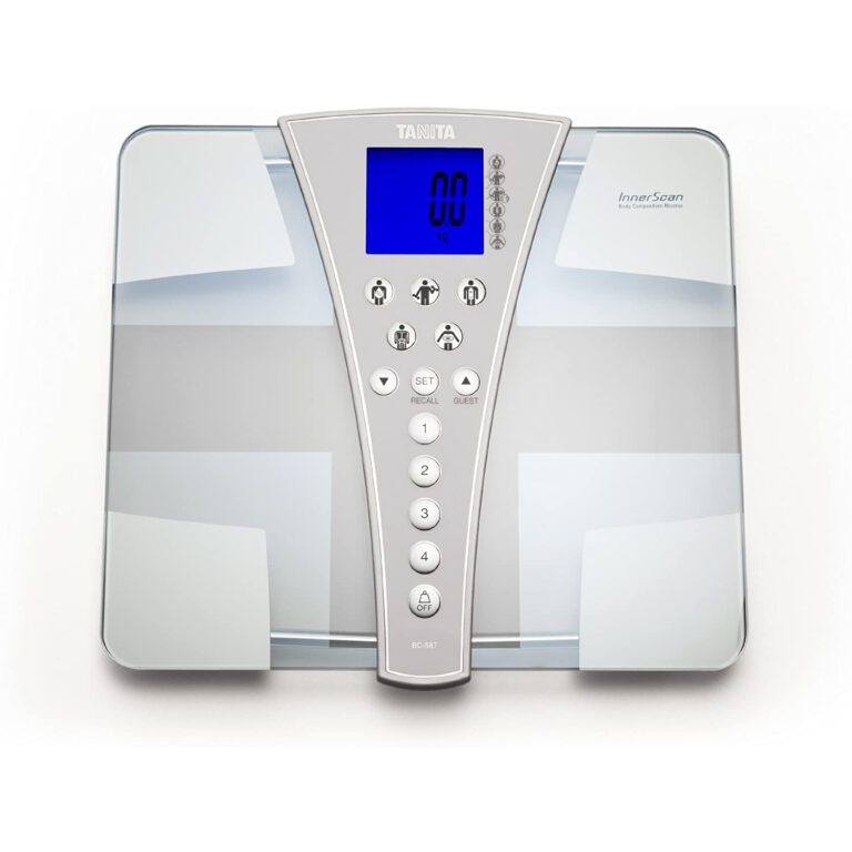 Bascula de baño Tanita BC-587 análisis corporal vidrio blanco LCD