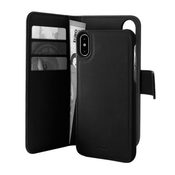 Funda Puro wallet para Apple iPhone XS/X + carcasa extraíble negra - Imagen 3
