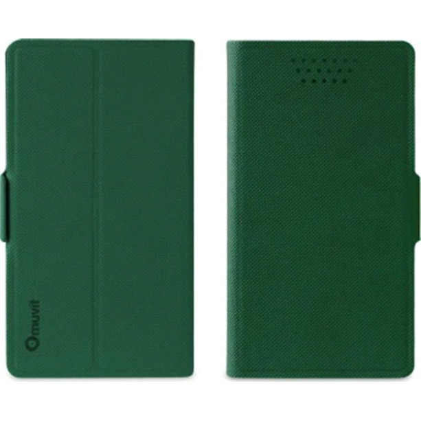 Funda Folio universal Muvit compatible con 4'' con función soporte verde.