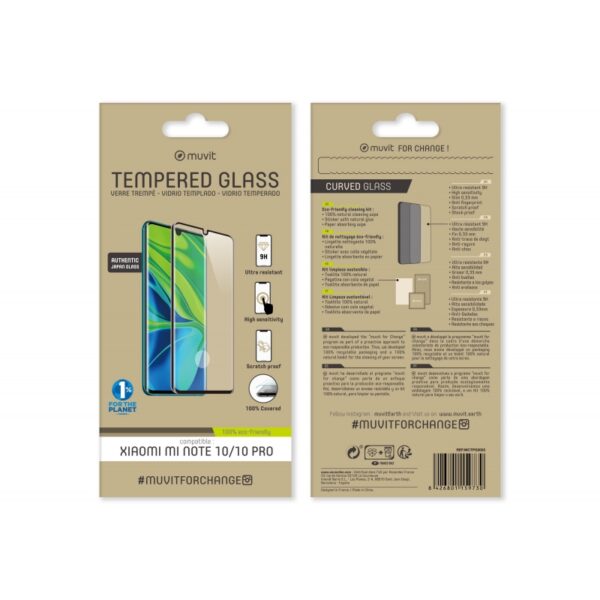 Muvit for change protector pantalla Xiaomi Note 10/Note 10 Pro vidrio templado. - Imagen 2