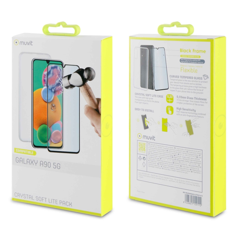 Pack Muvit Samsung Galaxy A90 5G Cristal Soft transparente + protector pantalla - Imagen 4