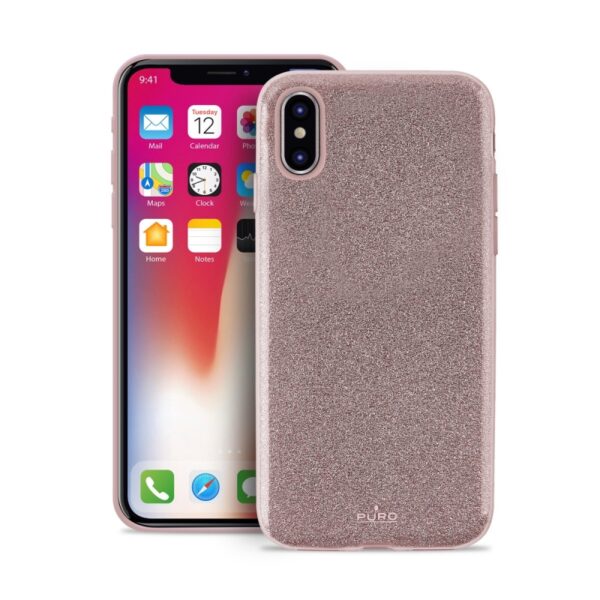 Carcasa PURO Shine para Apple iPhone Xs/X oro rosa. - Imagen 2