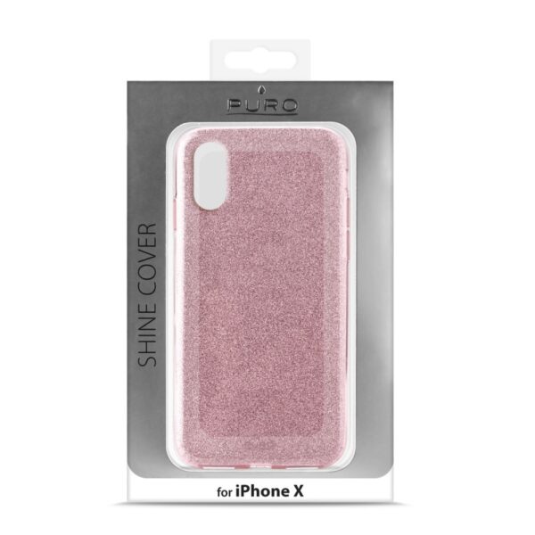 Carcasa PURO Shine para Apple iPhone Xs/X oro rosa. - Imagen 3
