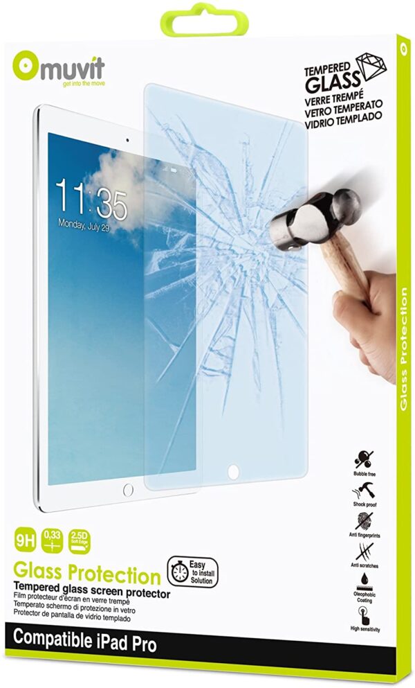 Protector de pantalla Muvit Tempered Glass para Apple Ipad Pro (NUEVO). 12,9'' - Imagen 2