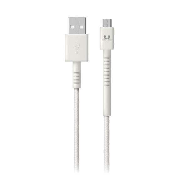 Cable Fresh n Rebel Fabriq USB-MicroUSB de 1,5 m color blanco.