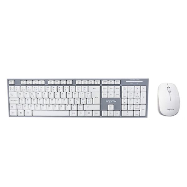 Combo Approx teclado+Ratón APPKBWELEGANT blanco-gris en español (ñ) Usado