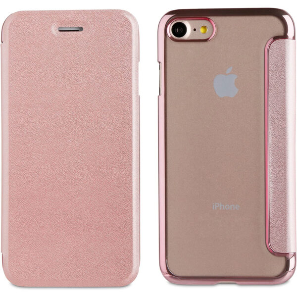 Funda Muvit Life Bling Folio Rosa con Marco Rosa Oro para Apple iPhone 7/8 - Imagen 2