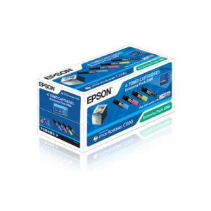 Pack de 4 cartuchos de tóner original Epson C13S050268 para Epson AL C1100.