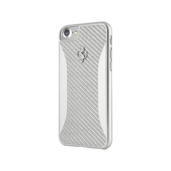 Carcasa original Ferrari con Fibra de Carbono para Apple iPhone 7+/8+ plata.