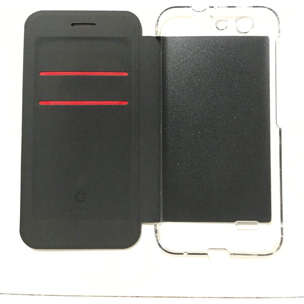 Funda original Vodafone tipo cartera con tarjetero para Vodafone Smart E8 Azul. - Imagen 3