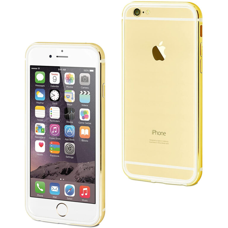 Carcasa Muvit Tipo Bumper para Apple iPhone 7/8 color dorado.