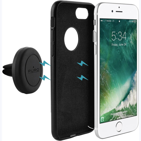 Funda Puro con soporte magnético para Apple iPhone 7/8 negro. - Imagen 3
