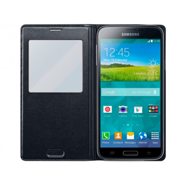 Funda original Samsung S View Cover para Samsung Galaxy S5 color negro - Imagen 2