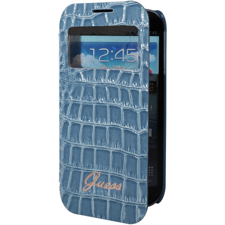 Funda Guess con ventana croco azul para Samsung Galaxy S4 i9500.
