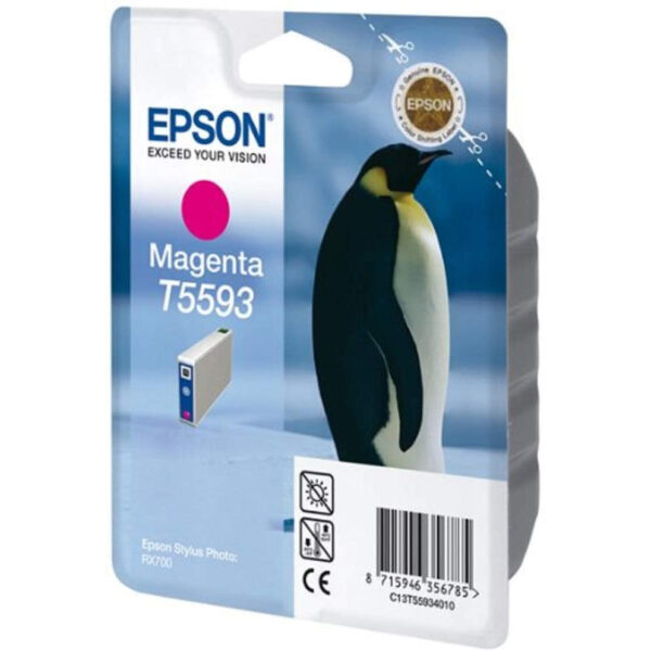 Cartucho tinta original Epson Penguin T5593 Magenta.