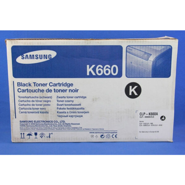 Toner original Samsung CLP-K660A negro.