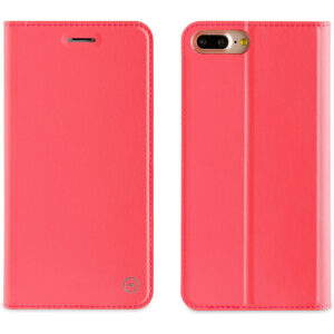 Funda Muvit Folio Stand para Apple iPhone 8+/7+ función soporte, tarjetero coral