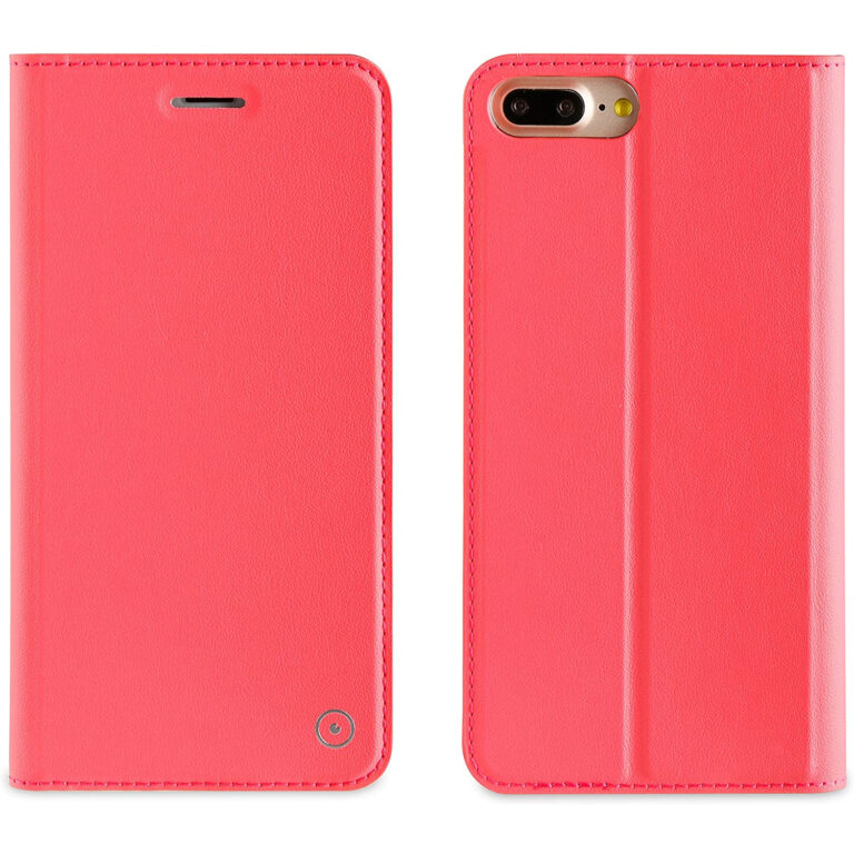 Funda Muvit Folio Stand para Apple iPhone 8+/7+ función soporte, tarjetero coral