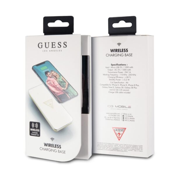 Guess cargador sobremesa inalámbrico Qi 1A blanco/dorado - Imagen 4