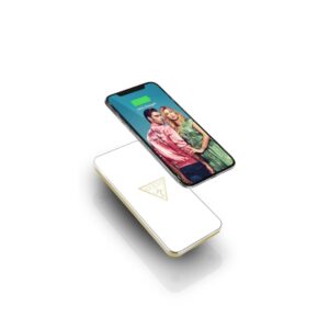 Guess cargador sobremesa inalámbrico Qi 1A blanco/dorado